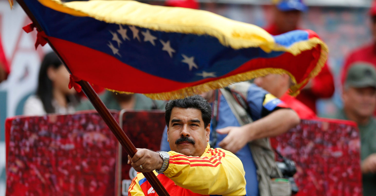 Nicolas Maduro Waving Flag